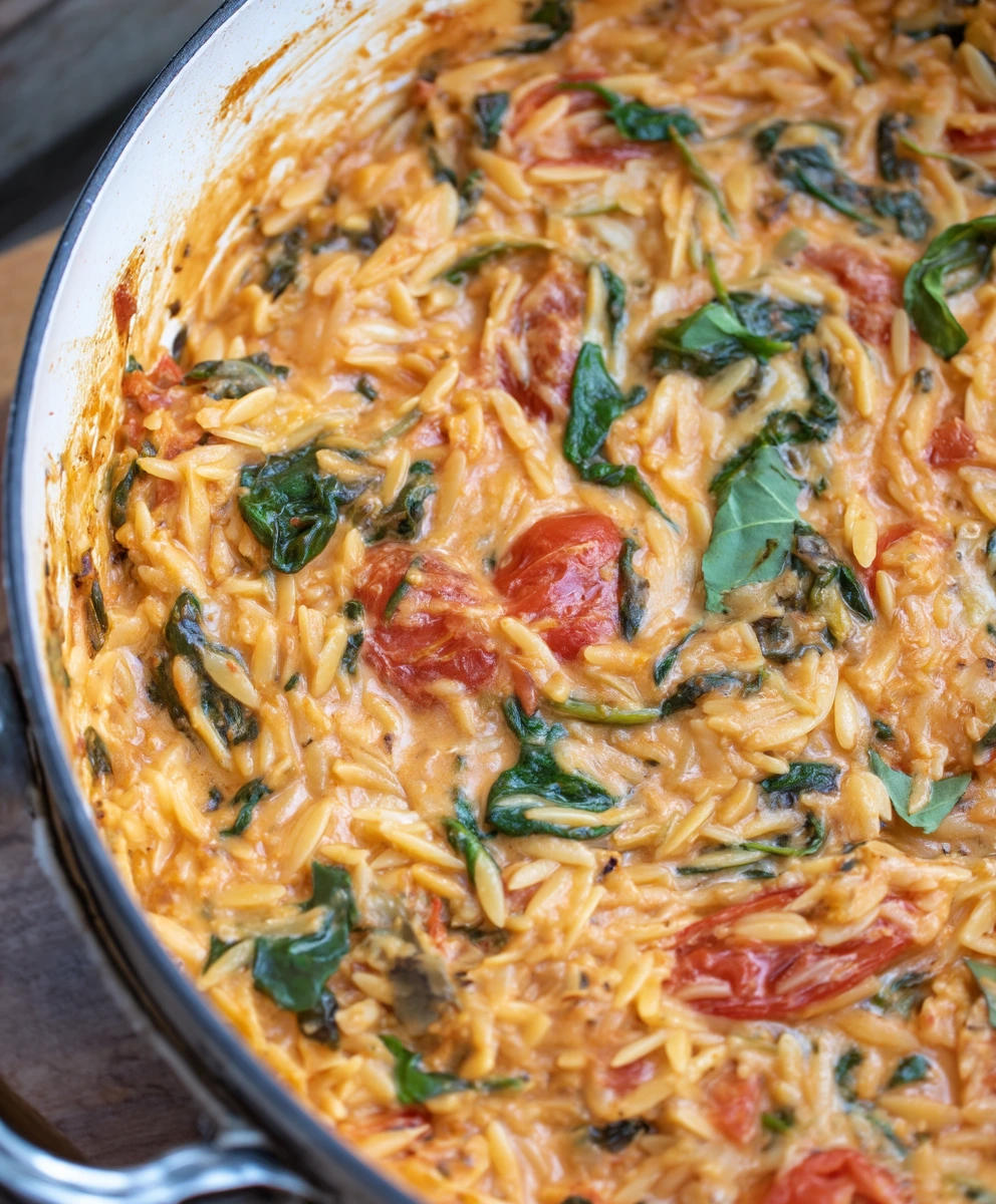 The Ultimate 5-Star Creamy Tomato Spinach Orzo Bake (Easy & Impressive!)
