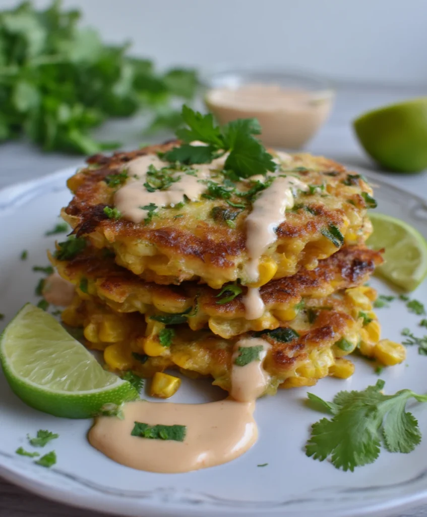 The Ultimate Summer Squash and Corn Fritters with Chipotle Aioli & Zesty Lime Crema 3 Perfectly plated summer squash & corn fritters with chipotle aioli & lime crema. Get the recipe! yourblog.com
