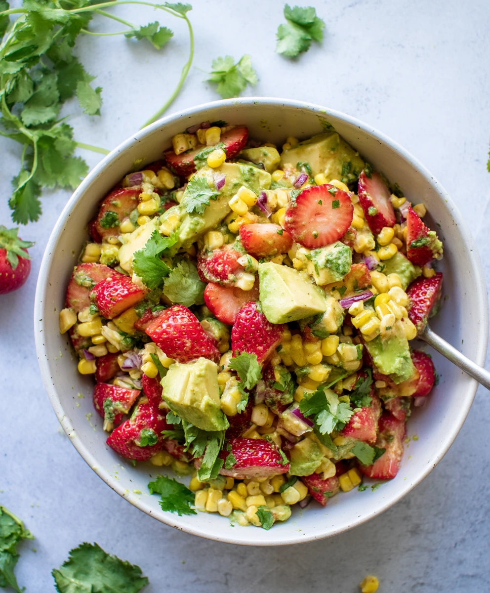 Easy Strawberry Avocado Corn Salad Recipe – 1 Summer Favorite!